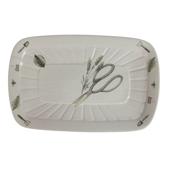 Pfaltzgraff Naturewood Rectangle Serving Platter 9"x14" Scissors Stoneware Vinta - Picture 1 of 11